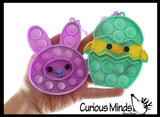 Set of 2 Easter Bubble Popper Toys - Bunny and Chick in Egg - Easter Basket Fidget - Silicone Push Poke Bubble Wrap Fidget Toy - Press Bubbles to Pop - Sensory Stress Toy OT