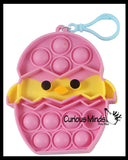 Small Chick in Egg on Clip Bubble Popper Toy - Easter Themed - Easter Basket Fidget - Bubble Pop Fidget Toy - Silicone Push Poke Bubble Wrap Fidget Toy - Press Bubbles to Pop - Bubble Popper Sensory Stress Toy OT