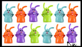 LAST CHANCE - LIMITED STOCK - Bunny Rabbit Finger Puppets - Cute Easter Themed Small Toys - Easter Egg Filler Set - Small Toy Prize Assortment Egg Hunt