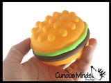 BULK - WHOLESALE -  SALE - Burger Bubble Pop Ball -  Hamburger Junk Food Bubble Poppers on Ball Squeeze to Pop - Silicone Push Poke Bubble Wrap Fidget Toy - Press Bubbles to Pop - Bubble Popper Sensory Stress Toy