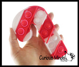 Cute Candy Cane Festive Bubble Popper Fidget Toy - Fun Party Favor Toy - Christmas Winter