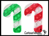 Cute Candy Cane Festive Bubble Popper Fidget Toy - Fun Party Favor Toy - Christmas Winter