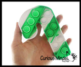 Cute Candy Cane Festive Bubble Popper Fidget Toy - Fun Party Favor Toy - Christmas Winter