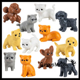 Cute Tiny Cat & Dog Figurines - Mini Toys - Small Novelty Prize Toy - Party Favors - Gift