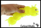 Large 8" Solid Color 5 Segment Puffer Caterpillar Fidget Sensory Toy - 5 Section Tactile Toy Bug