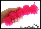 Large 8" Solid Color 5 Segment Puffer Caterpillar Fidget Sensory Toy - 5 Section Tactile Toy Bug