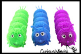 Large 8" Solid Color 5 Segment Puffer Caterpillar Fidget Sensory Toy - 5 Section Tactile Toy Bug
