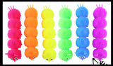 Large 8" Solid Color 5 Segment Puffer Caterpillar Fidget Sensory Toy - 5 Section Tactile Toy Bug
