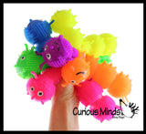 Large 8" Solid Color 5 Segment Puffer Caterpillar Fidget Sensory Toy - 5 Section Tactile Toy Bug