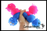 Large 8" Solid Color 5 Segment Puffer Caterpillar Fidget Sensory Toy - 5 Section Tactile Toy Bug