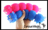 Large 8" Solid Color 5 Segment Puffer Caterpillar Fidget Sensory Toy - 5 Section Tactile Toy Bug