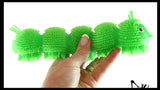 Large 8" Solid Color 5 Segment Puffer Caterpillar Fidget Sensory Toy - 5 Section Tactile Toy Bug