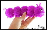 Large 8" Solid Color 5 Segment Puffer Caterpillar Fidget Sensory Toy - 5 Section Tactile Toy Bug
