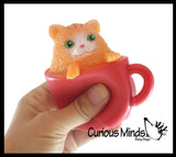 Pup in a Cup - Cat in a Cup - Adorable Pop Up Pupachino - Cute Squeeze Toy - Fun Fidget - Unique OT Hand Strength, Fine Motor