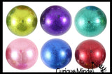 Small 1.5" Metallic Glitter with Thick Gel Mold-able Stress Ball - Ceiling Sticky Glob Balls - Squishy Gooey Shape-able Squish Sensory Squeeze Balls