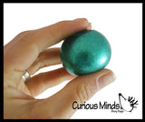 Small Individually Wrapped 1.5" Metallic Glitter with Thick Gel Mold-able Stress Ball - Ceiling Sticky Glob Balls - Squishy Gooey Shape-able Squish Sensory Squeeze Balls