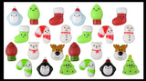 Christmas Winter Mochi Squishy Animals - Kawaii -  Cute Individually Wrapped Toys - Sensory, Stress, Fidget Party Favor Toy