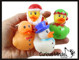 LAST CHANCE - LIMITED STOCK - SALE - 48 Christmas Vinyl Characters and Rubber Duckies - Santa, Gingerbread Man, Snowman, and Elf Ducks and Multiple Christmas Themed Characters Cute Holiday Party Favor Decoration Gifts (4 Dozen)