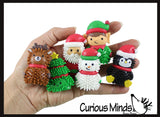 Cute Christmas Themed Wooly Hedge Characters Porcupine Spiky - Fun Party Favor Toy - Christmas Winter