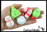 Christmas Winter Mochi Squishy Animals - Kawaii -  Cute Individually Wrapped Toys - Sensory, Stress, Fidget Party Favor Toy