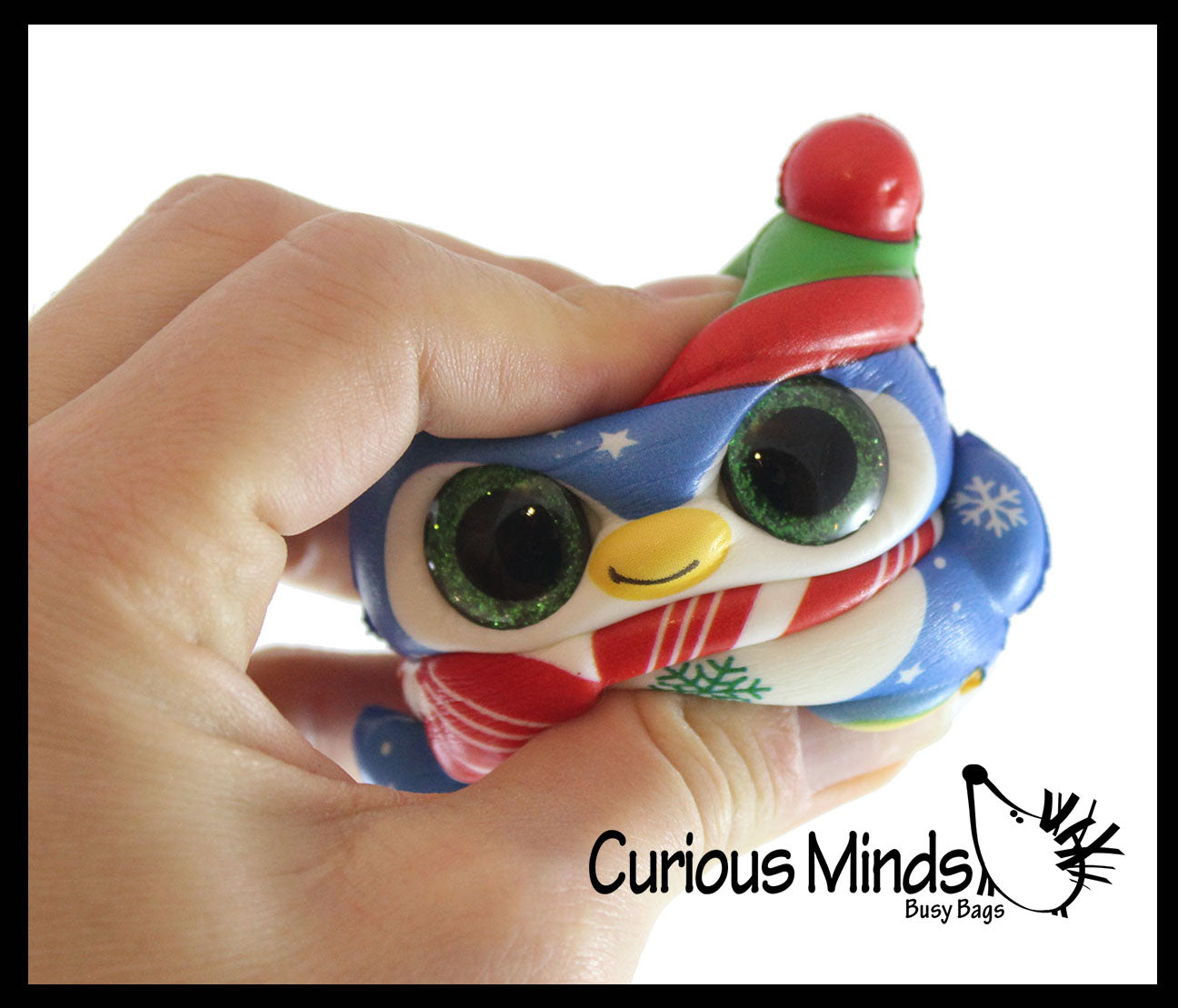 Sparkle Eye Winter Animal Themed Slow Rise Squishy Toys - Memory Foam Squish Stress Ball - Winter Christmas
