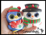 Sparkle Eye Winter Animal Themed Slow Rise Squishy Toys - Memory Foam Squish Stress Ball - Winter Christmas
