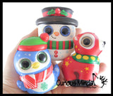 Sparkle Eye Winter Animal Themed Slow Rise Squishy Toys - Memory Foam Squish Stress Ball - Winter Christmas