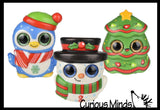Sparkle Eye Winter Animal Themed Slow Rise Squishy Toys - Memory Foam Squish Stress Ball - Winter Christmas