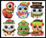 Sparkle Eye Winter Animal Themed Slow Rise Squishy Toys - Memory Foam Squish Stress Ball - Winter Christmas