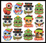 Sparkle Eye Winter Animal Themed Slow Rise Squishy Toys - Memory Foam Squish Stress Ball - Winter Christmas