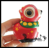 Sparkle Eye Winter Animal Themed Slow Rise Squishy Toys - Memory Foam Squish Stress Ball - Winter Christmas