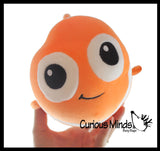 Chubby Plush Clownfish Stuffed Animal Toy - Soft Squishy Roll Animal - Plushie Stuffie