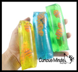 Clownfish Sealife Animal Water Filled Tube Snake Stress Toy - Squishy Wiggler Sensory Fidget Ball