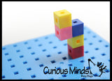 Snap Block - Interlocking Cubes and Building Base - Constructive Building Block Toy with Patterns