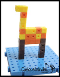 Snap Block - Interlocking Cubes and Building Base - Constructive Building Block Toy with Patterns