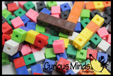 Snap Block - Interlocking Cubes and Building Base - Constructive Building Block Toy with Patterns