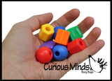 Large Colorful Beads in 6 colors and Shapes - Big Plastic Kids Bead