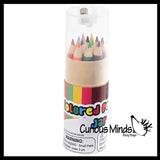 Mini Colored Pencil Jar with 12 Colored Pencils and a Built In Sharpener - Multiple Colors
