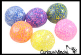 BULK - WHOLESALE -  SALE - Jumbo Confetti Bead Mold-able Stress Ball - Squishy Gooey Shape-able Squish Sensory Squeeze Balls