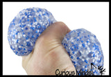 BULK - WHOLESALE -  SALE - Jumbo Confetti Bead Mold-able Stress Ball - Squishy Gooey Shape-able Squish Sensory Squeeze Balls