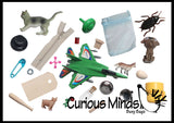 Montessori Alphabet Objects - CVC Word Mini Objects with Word Cards - Montessori Pink Series