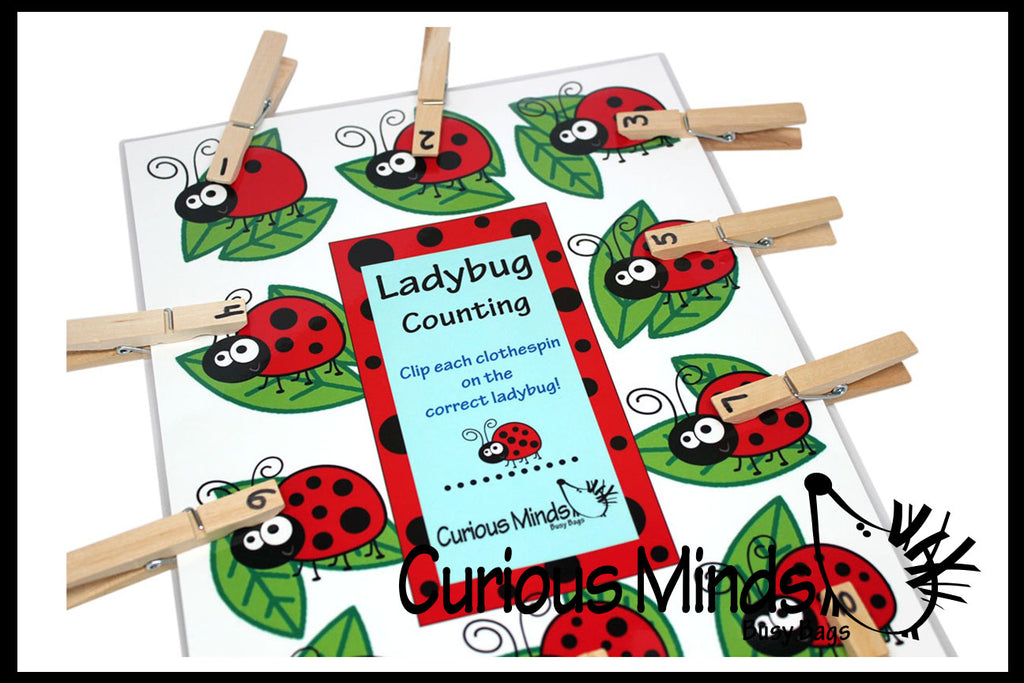 PDF FILE - YOU PRINT - Number Match Busy bag - Dinosaur or Ladybugs