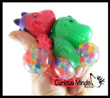 Soft Mesh Dinosaur with Water Beads Squeeze Stress Ball  -  Sensory, Stress, Fidget Toy