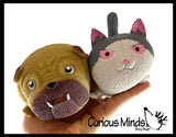 Set of 2 Large Pet Stress Balls - Cat and Dog Soft Fluff Doh - Filled Squeeze Stress Balls  -  Sensory, Stress, Fidget Toy Super Soft Kitty Doggy