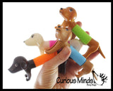 Cute Weiner Dog Pull and Pop Snap Animal Expanding Flexible Accordion Tube Toy - Free Play - Open Ended Fidget Toy