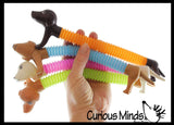 Cute Weiner Dog Pull and Pop Snap Animal Expanding Flexible Accordion Tube Toy - Free Play - Open Ended Fidget Toy