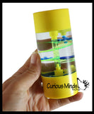 Set of 2 Bubble Spiral Liquid Dripping Timer - Calm Down Jar - Soothing and Calming Motion - Liquid Timer Sensory Office Desk Toy - Visual Stimulation