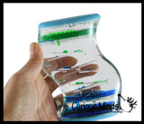 Double Dual Liquid Dripping Timer - Calm Down Jar - Soothing and Calming Motion - Liquid Timer Sensory Office Toy - Visual Stimulation