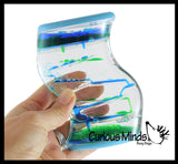 Double Dual Liquid Dripping Timer - Calm Down Jar - Soothing and Calming Motion - Liquid Timer Sensory Office Toy - Visual Stimulation