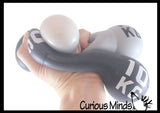 LAST CHANCE - LIMITED STOCK - Dumbbell Soft Doh Filled Stress Ball - Dumbell Weights Squishy Gooey Floppy Squish Sensory Squeeze Balls Gym Bodybuilder